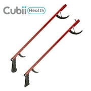 Cubii Health Lightweight 26 Easy-to-Use Reacher Grabber Tool, Aluminum, Red, (2 Pack)