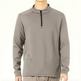 thumbnail image 4 of BADHUB Men's Big & Tall Running T Shirt Long Sleeve Performance Quarter Zip Pullover Quick Dry Golf Workout Athletic Shirts Khaki XXXXL, 4 of 8