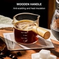 thumbnail image 4 of Baalaka Espresso Cup with Wood Handle - Double Spout & V-Mouth Glass, Dual Scale 3.5oz Milk Frother for Latte/Cappuccino, 4 of 8