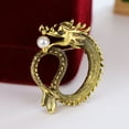 thumbnail image 4 of Mightlink Vintage Dragon Brooch Chinese Style Men Suit Lapel Pin Faux Pearl Clothes Hats Bags Badge Jewelry Gift, 4 of 7