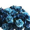 thumbnail image 2 of Limei 1 Bouquet 15 Heads Artificial Rose Flowers Bouquet Silk Flowers Rose for Home Bridal Wedding Party Festival Decor (Blue), 2 of 3