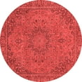 thumbnail image 1 of Ahgly Company Machine Washable Indoor Round Abstract Red Modern Area Rugs, 8' Round, 1 of 4