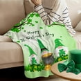 thumbnail image 5 of St. Patrick''s Day Throw Blanket Green Lucky Shamrock Clover Gnome Flannel Throw Blanket Super Soft Warm Bed Blanket for Living Room Bedroom Sofa Couch 50x60 Inch, 5 of 6