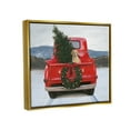 thumbnail image 4 of Stupell Industries Holiday Tree in Truck Holiday Painting Gold Floater Framed Art Print Wall Art, 21 x 17, 4 of 10