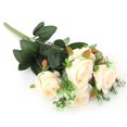 thumbnail image 2 of Fake Flowers Artificial Rose Bouquet Flower Arrangement DIY for Wedding Home Decor Champagne, 2 of 8