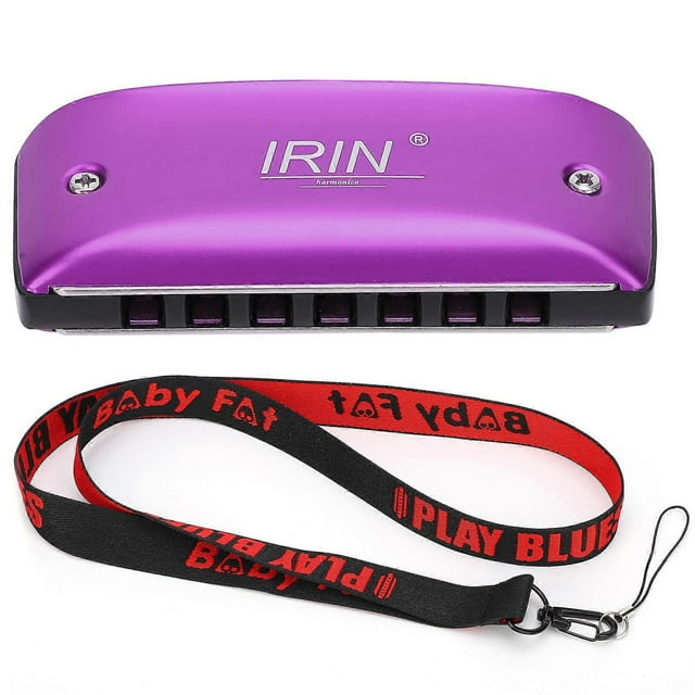 Harmonica 7-Hole Mini Blues Student Adult Beginner Playing Color Mouth Organ Wind InstrumentC Key Purple