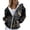 Blue, variant on Bovemsi Sweatshirt for Women Solid Loose Jacket Long Sleeve Irregular Print Zipper Pullover Elegant Tops Blouse Zip Up Hoodie