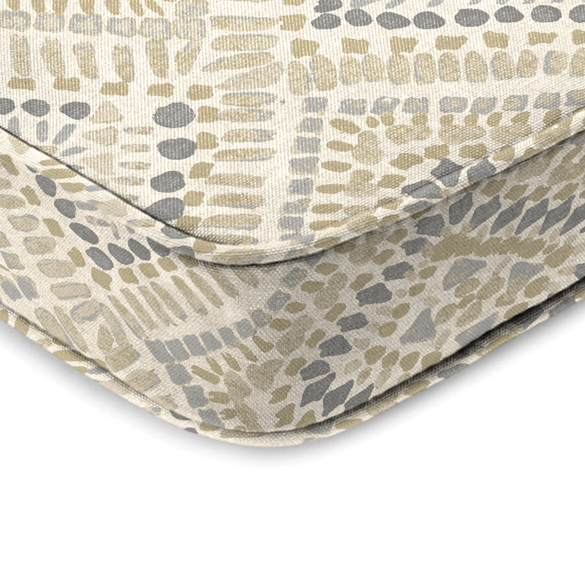 Jordan Manufacturing 17" x 18.5" Joli Scorn Beige Ikat Rectangular Contoured Outdoor Chair Pad Seat Cushion with Welt (2 Pack)