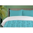 thumbnail image 4 of Ambesonne Bike Duvet Cover Sets, Vintage Outline Bicycle Spots, 2-Queen, Aqua Pale Blue, 4 of 7