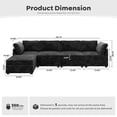 thumbnail image 2 of Ovios Oversized Modular Sectional Sofa Couch 130.7 Inch 5 Seater L Shaped Sofa with Ottoman Modern Deep Seat Cloud Corduroy Couches for Living Room,Office, Black, 2 of 9