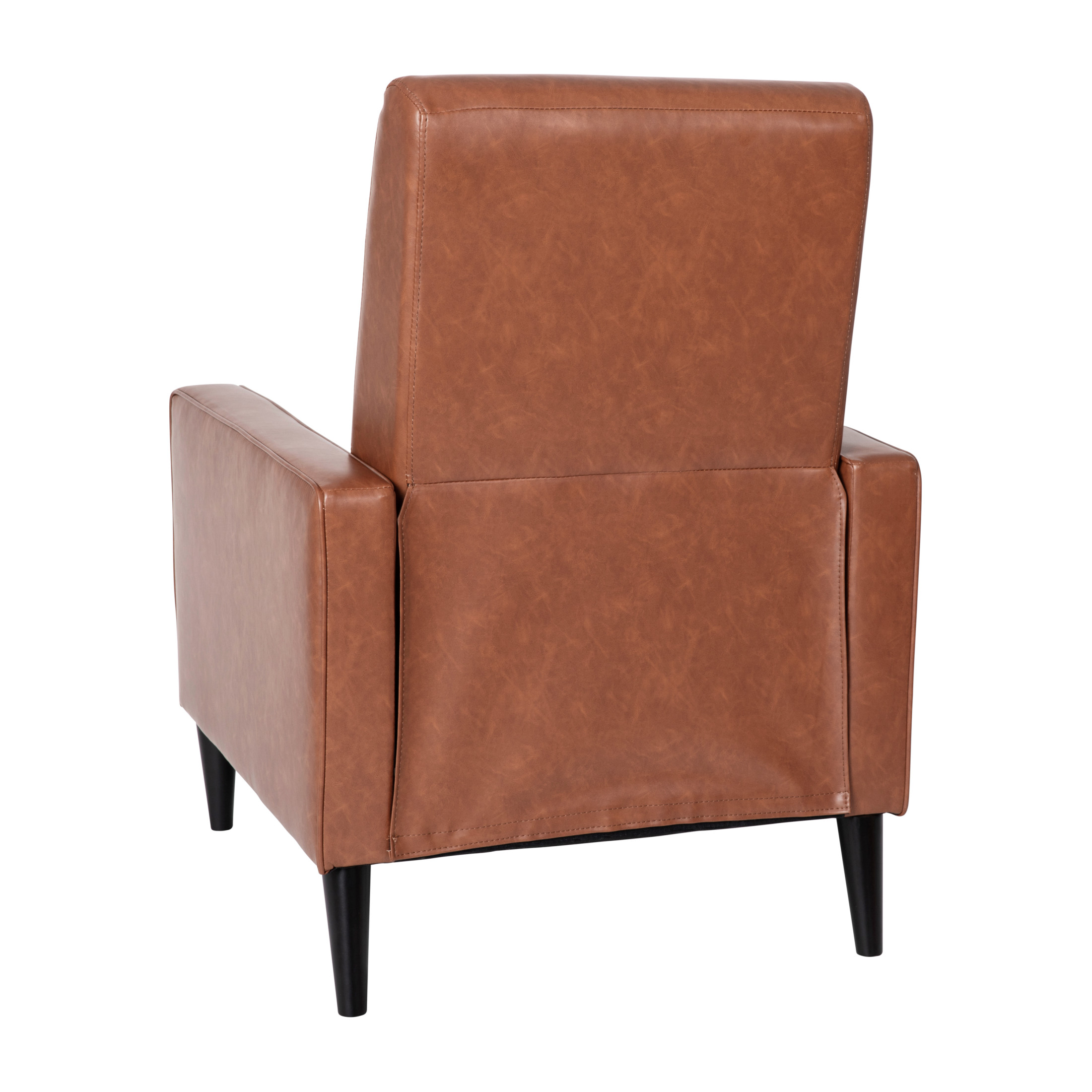 Flash Furniture Erza LeatherSoft Button Tufted Modern Pushback Recliner, Cognac Brown