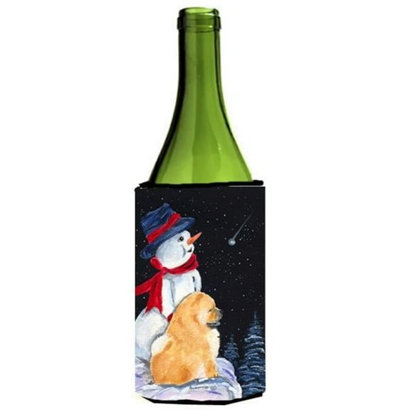 Snowman With Chow Chow Wine bottle sleeve Hugger - 24 oz.