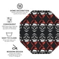 thumbnail image 3 of Honeii Skull santa hat print Leather Coaster Set of 4, ideal for safeguarding your furniture from drinks spills and effortless cleanup-Octagon, 3 of 6