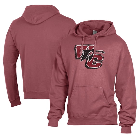 Men's Comfort Wash  Red Washington College Shoremen Lightweight Fleece Pullover Hoodie