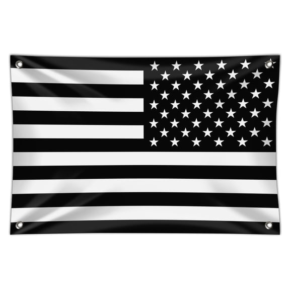 Subdued Reverse American USA Flag Black White Military Tactical Home Business Office Sign