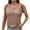 Khaki, variant on Womens Cold Shoulder Tshirts Crew Neck Short Sleeve Buttons Tee Tops Oversized Basic Summer Loose Fit Blouse Pink S