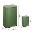 thumbnail image 3 of Connor Rectangular 13.2 Gallon (50L) Trash Can with Soft-Close Lid and FREE Mini Trash Can, Pine Green, 3 of 10