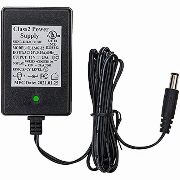 12 Volt Swith Indicator Battery Charger for Ride On Toy,12V0.9A Kids Electric Car Riding Toy Battery Power Adapter Round Hole SL12-07-02