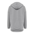 thumbnail image 5 of BXINGOHAI Women's Full Zip Up Hoodie Long Sleeve Hooded Sweatshirts Solid Drawstring with Pockets Jacket Coat for Women Today Gray,L, 5 of 6