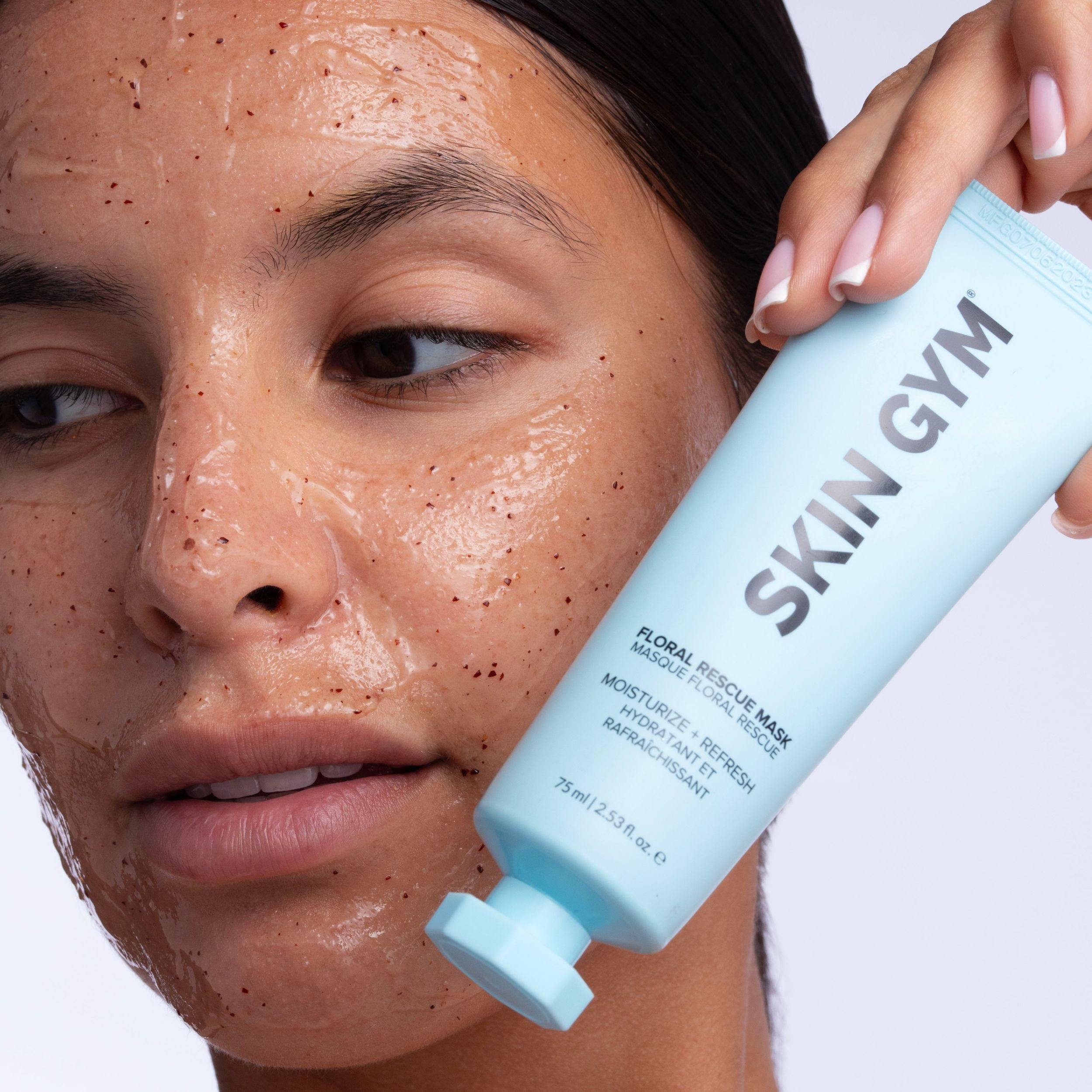 Skin Gym Floral Rescue Mask Moisturizing Facial Mask Skin Care for Dull, Tired Skin with Peony Root Extract, Squalane and Cherry Blossom 75ML