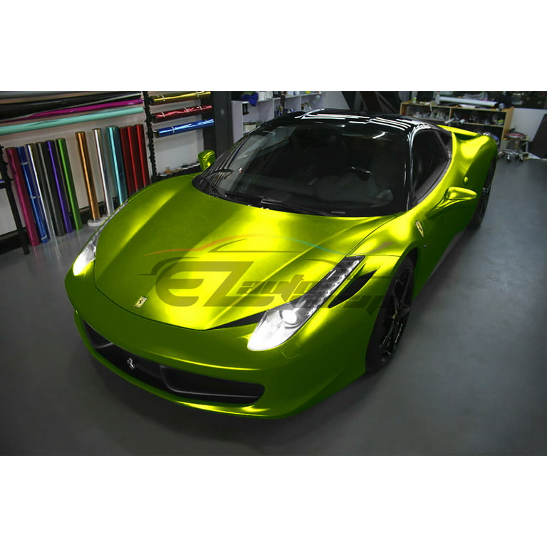 Ferrari 458 wrapped in custom printed 3M 1080 Satin Fluorescent