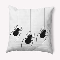 20" x 20" Simply Daisy Hanging Spiders Halloween Polyester Accent Pillow, White Qty 1