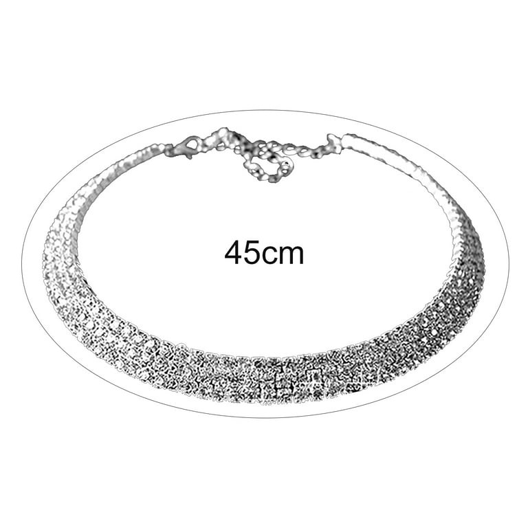 AYYUFE Elegant Rhinestone Women Collar Choker Necklace for