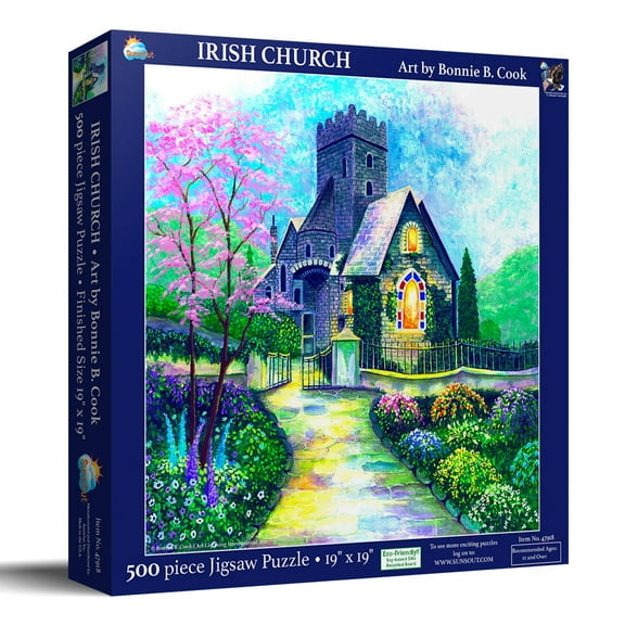 SUNSOUT INC - Irish Church - 500 pc Jigsaw Puzzle by Artist: Bonnie B. Cook - MPN # 47918