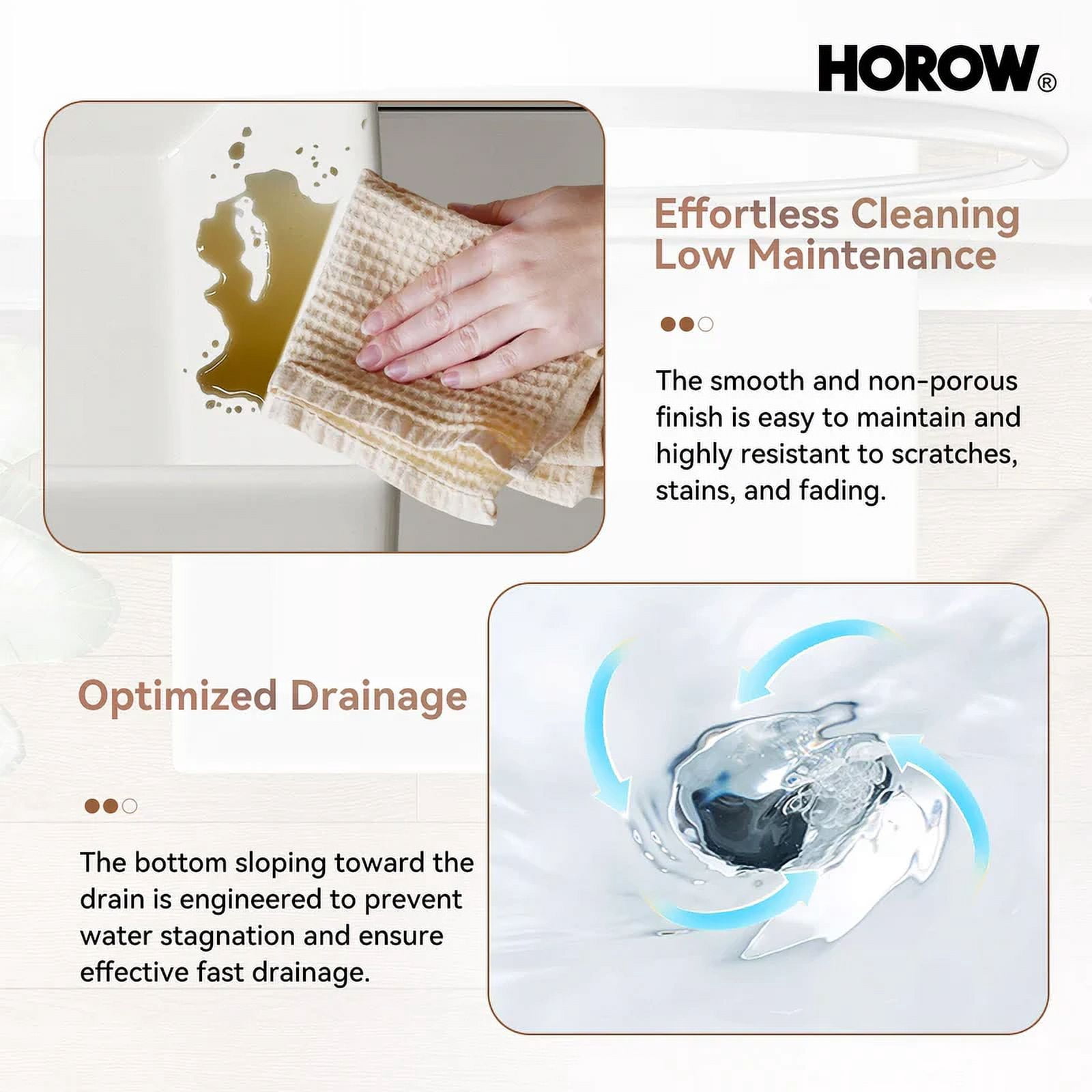 HOROW 24" Console Bathroom Sink,Free Standing 30 Inch Stainless Steel Support Pedestal Legs, Gold