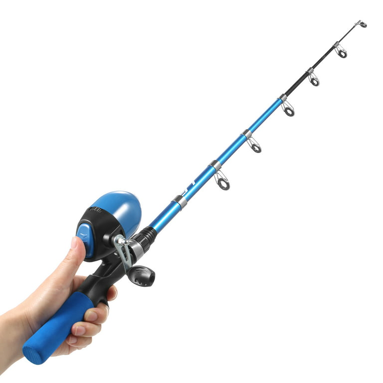 Kids Fishing Pole Reel Combos, Ultralight Telescopic Fishing Rod + Spinning Reel + Spincast Baits + Fishing Line with Portable Tackle Box for Boys