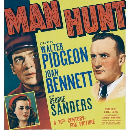 Man Hunt Left From Top Walter Pidgeon Joan Bennett Right George Sanders On Window Card 1941 Tm And Copyright 20Th Century Fox Film Corp All Rights ReservedCourtesy Everett Collection Movie Poster