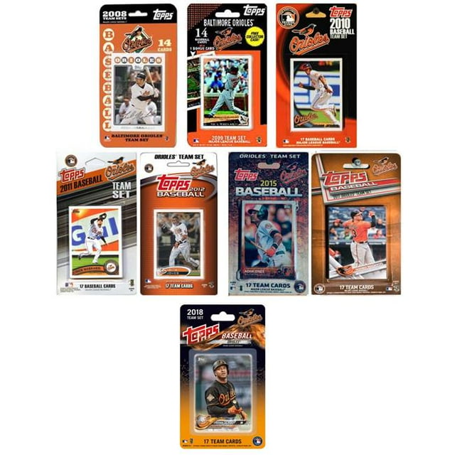 C & I Collectables ORIOLES818TS 2018 MLB Baltimore Orioles 8 Different Licensed Trading Card Team Sets