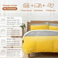 thumbnail image 6 of Yellow Gray Duvet Cover Set Twin Size, Geometric Color Block 4 Piece Soft Microfiber Bedding Set with 1 Duvet Cover, 1 Flat Sheet, 2 Pillowcases, 6 of 9