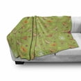 thumbnail image 3 of Dragonfly Soft Flannel Fleece Throw Blanket, Bluebell Flower Motifs with Peony Funky Fashioned Boho Retro Pattern Print, Cozy Plush for Indoor and Outdoor Use, 50" x 70", Green Pink, by Ambesonne, 3 of 6