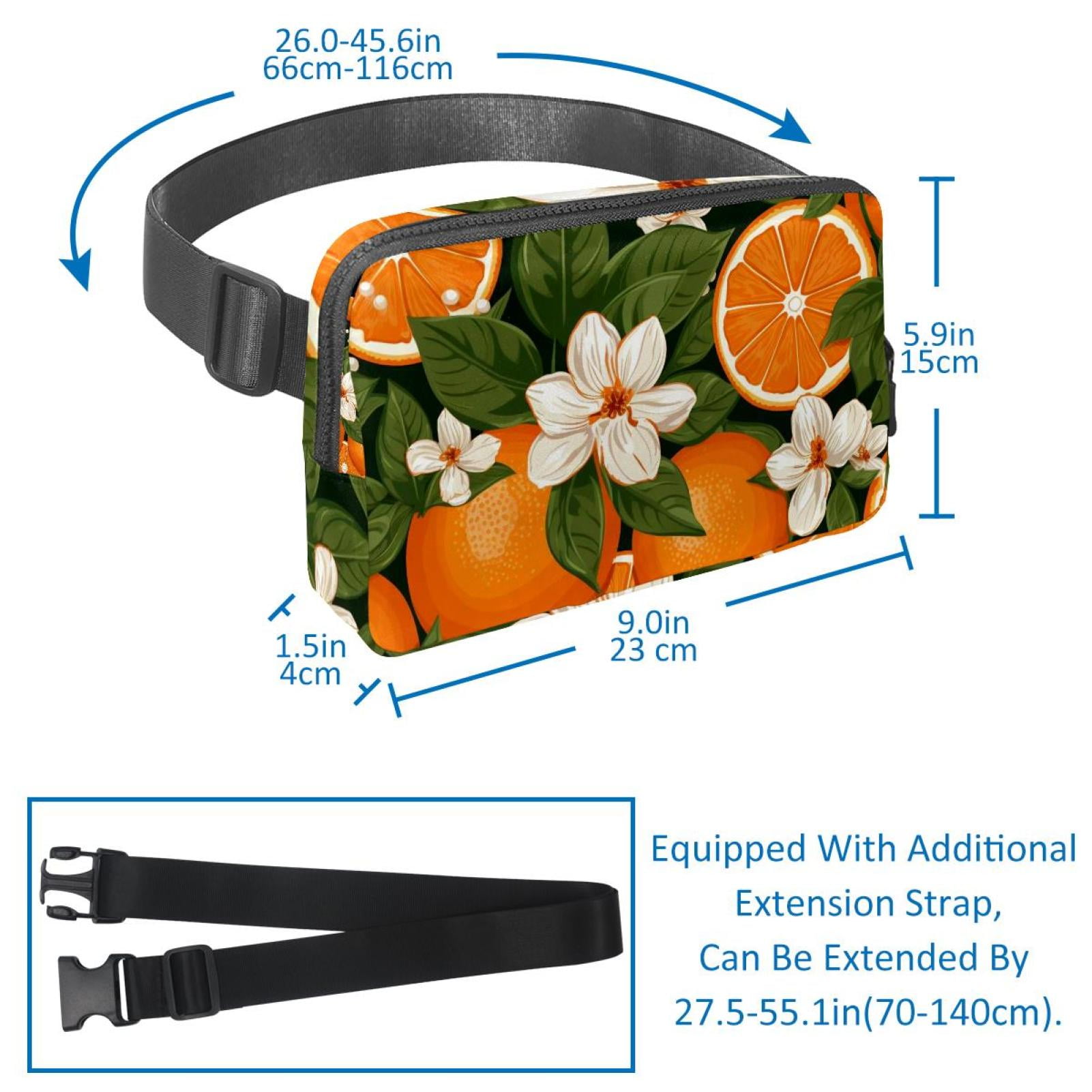 Oranges Lightweight Adjustable Fanny Bag Running Belt Waist Pack with Extension Strap Unisex