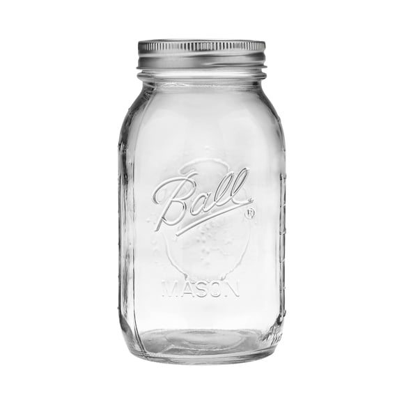 Mason Jars Ball, forma de bola, de un cuarto de galón (946 ml), con tapas y correas