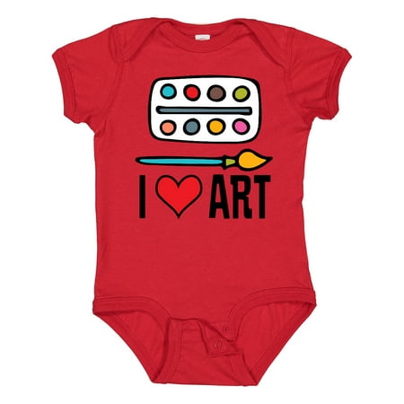 

Inktastic Painting I Love Art Gift Baby Boy or Baby Girl Bodysuit