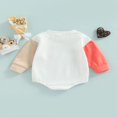 thumbnail image 3 of Infant Baby Girl Boy Bodysuits Long Sleeve Patchwork Oversized Sweatshirt Jumpsuit Neutral Autumn Clothes, 3 of 6