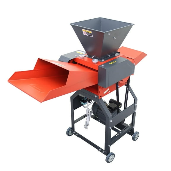 6-Blades Hay Cutter Pulverizer Crusher Shredder with Feed Hopper 220V 2.2KW Output 500-1000KG/H