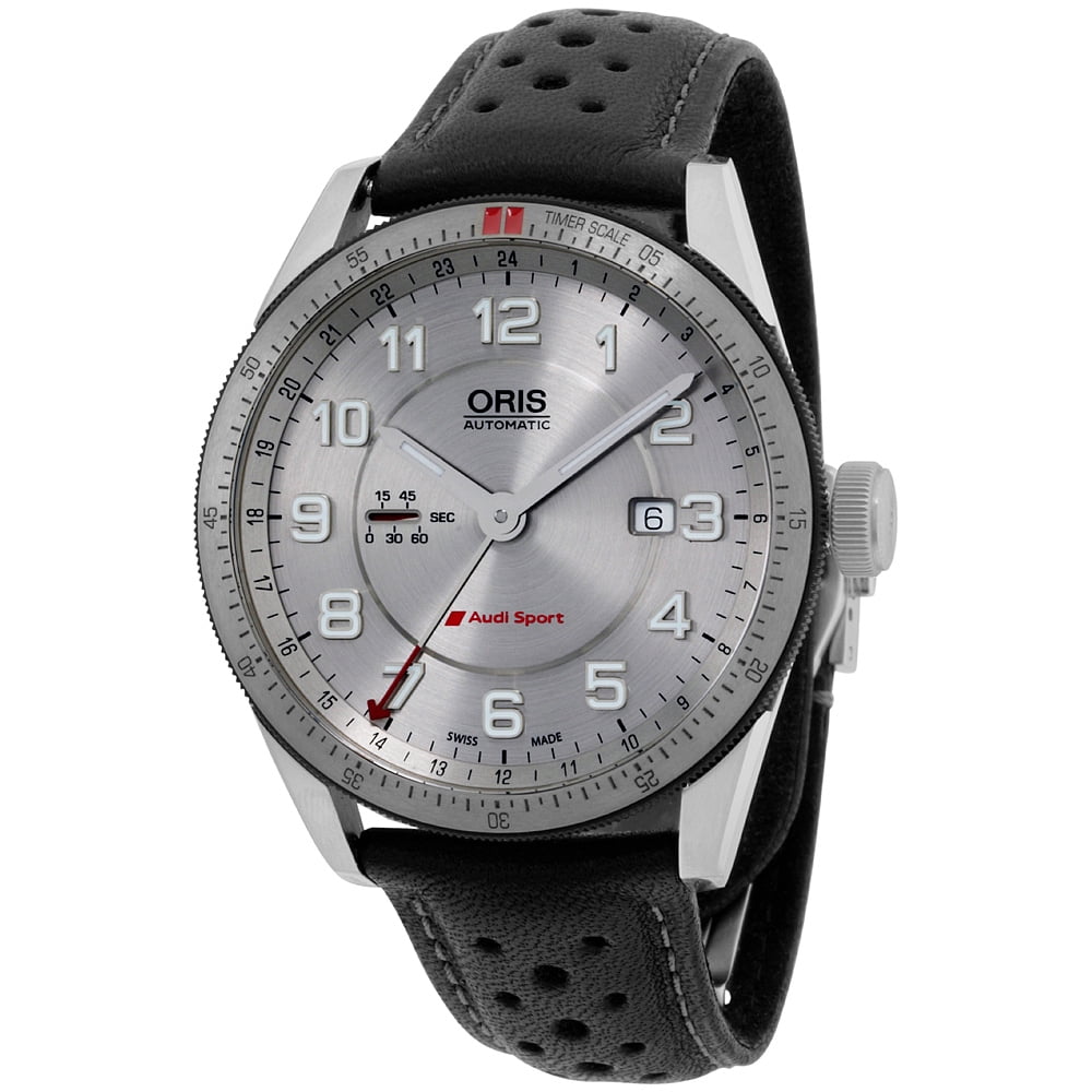 Oris Oris Audi Sport Silver Dial Leather Strap Men's Watch 74777014461LS