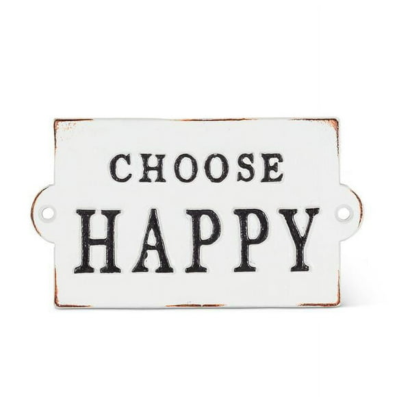 Abbott Collection AB-27-FORGE-15 5.75 in. Choose Happy Sign, Antique White