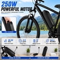 thumbnail image 2 of 26" Electric Bike for Adults, 250W Motor, 19MPH Max Speed, 48V 9Ah Removable Battery, LCD Display, Lightweight E-Bike for Trail Riding UL2849, 2 of 8