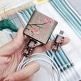 thumbnail image 1 of 3pcs Translucent Black Cherry Blossom Pattern, For IPhone 18W/20w Translucent Black Charger Protective Case For IPhone Cable Protective Case 20W Charger Protective Set, Wall Charger Protective Case, C, 1 of 5