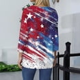 thumbnail image 4 of HAVUITYY Independence Day 3/4 Sleeve Sweaters for Womens, Plus Sized Fashion Flag Printed Crew-Neck Pullover, Women's Spring Going Out Tops for Gifts & Wear, 4 of 5