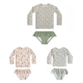 thumbnail image 3 of AJZIOJIRO Baby Girls Split Bathing Suits Toddler UPF 50+ Sun Protection Swimwear Infant Summer Floral Swimsuit 1-8T, 3 of 9