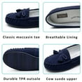 thumbnail image 6 of Real Fancy Moccasin Slippers for Women Flat Casual Comfortable Loafer Shoes Womens Moccasin Slippers Spring Driving Moccasins Shoes(Navy), 6 of 6
