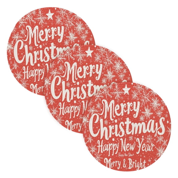 BZSMCE Mats for Pots,Pans Place Snowflake and Merrh Christmas Print Simple Style Pattern Pot Mats