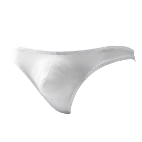 FITORON Mens Invisible Thong 100% Polyester 3D Pouch Moisture-Wicking White Underwear for Workout & Formal Wear,Size XL