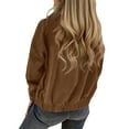 thumbnail image 4 of Miluxas Zip up Hoodies for Women Long Sleeve Loose Hooded Coat Casual Loose Fit Warm Outerwear Fall Winter Jackets Coffee L(L), 4 of 7