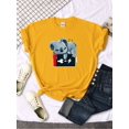 thumbnail image 3 of Camisetas gato está mirando la taza encantadora camiseta estampada para mujer estilo gótico coreano ropa de mujer divertida camiseta Vintage para mujer, 3 of 5